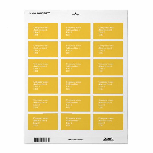 Étiquette jaune (Feuille entière)