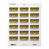 Étiquette Jaune Black Eyed Suss Flower Field (Feuille entière)