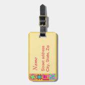 Étiquette Jaune bloc de bagage ou de machine à cou (Devant Vertical)