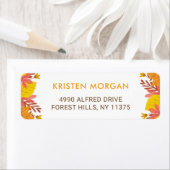 Étiquette Jaune d'automne Orange Feuilles d'automne (En situation)