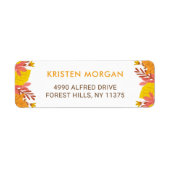 Étiquette Jaune d'automne Orange Feuilles d'automne (Devant)