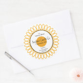 Étiquette Jaune  de bougie à fleur de fleur (Enveloppe)