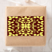 Étiquette Jaune et marron floral (En situation)
