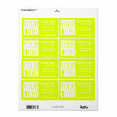 Étiquette jaune fluorescent - ajoutez votre logo en gras (Feuille entière)
