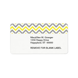 Étiquette Jaune, Gris Dk What Grand Motif Chevron ZigZag