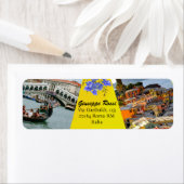 Étiquette Jaune Italie Floral Moderne Canal Venise Nature (En situation)