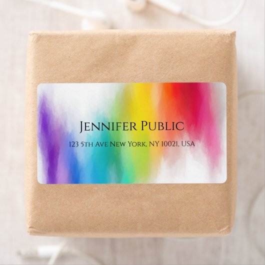 Étiquette Jaune Orange Bleu Vert Rose Rouge Violet Moderne (En situation)