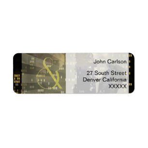 Étiquette Jazz Age Saxophone City Skyline Mariage Set