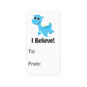 Étiquette Je Crois ! Cute Blue Nessie