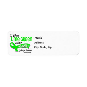Étiquette Je porte la maladie de Lyme de fille du vert de