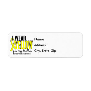 Étiquette Je porte le jaune pour mon sarcome du frère 10