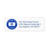 Étiquette Je suis debout avec Israël drapeau bleu blanc adre (Devant)