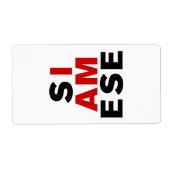 ÉTIQUETTE JE SUIS SIAMESE (Devant)