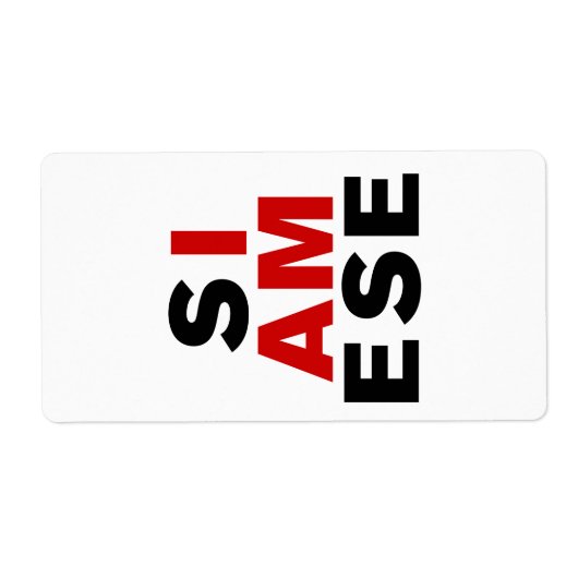 ÉTIQUETTE JE SUIS SIAMESE (Devant)