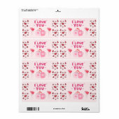 Étiquette Je T'Aime (Feuille entière)