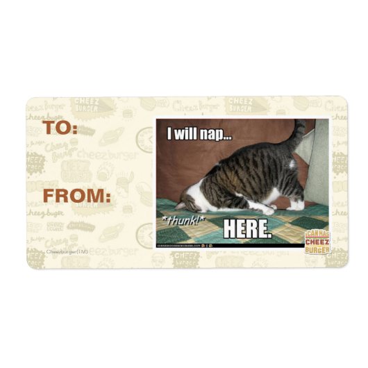 Étiquette Je vais faire la sieste ici (Devant)