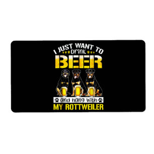 Étiquette je veux juste boire de la bière et pendre avec mon