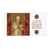 Étiquette Jésus-Christ de Prague (Devant)