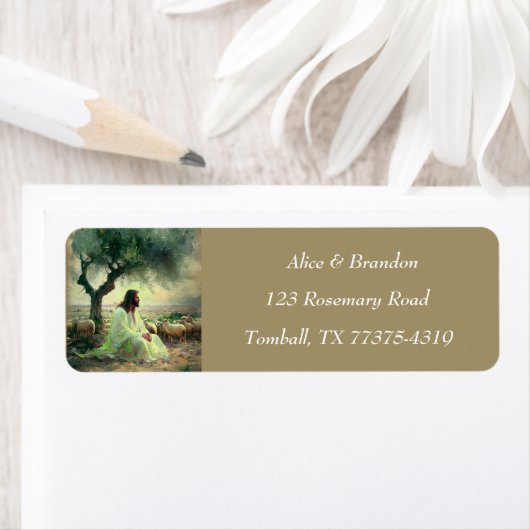 Étiquette Jesus Christ Easter Religious Watercolor (En situation)