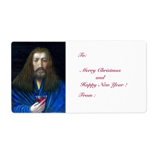 ÉTIQUETTE JÉSUS CHRIST, LA CHALICE (Devant)