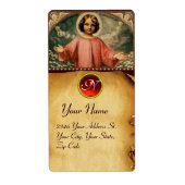 Étiquette JÉSUS ENFANT AVEC ANGELS, Parchemin (Devant)