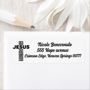 Étiquette Jésus est la croix centrale