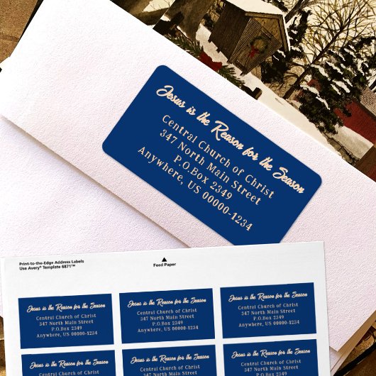 Étiquette Jésus est la raison de Dark Blue Wide Adresse de r