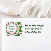 Étiquette Jésus est la raison de la saison Holly Design (En situation)