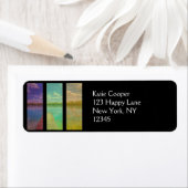 Étiquette Jetée en bois au-dessus d'un paysage paisible du l (En situation)