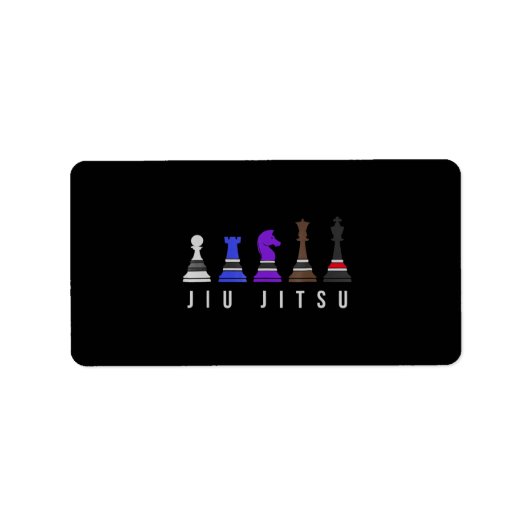 Étiquette jeu d'échec jiu jitsu, cadeau bjj avec texte. (Devant)