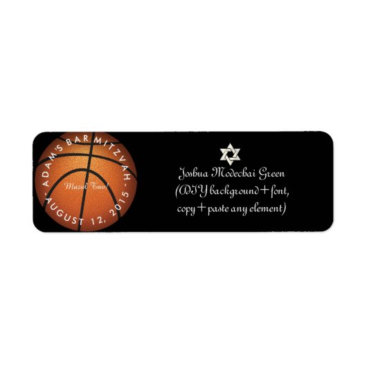 Étiquette ✡ Jeu PixDezines ! Barre de basket Mitzvah (Devant)