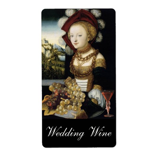 ÉTIQUETTE JEUNE FILLE, ANTIQUE VIGNOBLE RAISINS MARIAGE VIN (Devant)