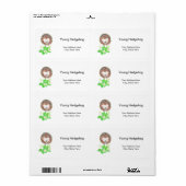 Étiquette Jeune Hérisson et Fleurs de fraises sauvages (Feuille entière)