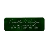 Étiquette Jewel Tone Romance | Émeraude | Adresse de l'expéd (Devant)