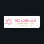 Étiquette JEWISH STAR moderne bat mitzvah rose or simple<br><div class="desc">Configurer en tant que modèle il est facile de customiser avec votre propre texte - faites-le le vôtre! - - - - - - - - - - - - - - - - - - - - - - - - - - - - - - - - -...</div>