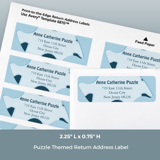 Étiquette Jigsaw Puzzle Kids Birthday Party Return Address