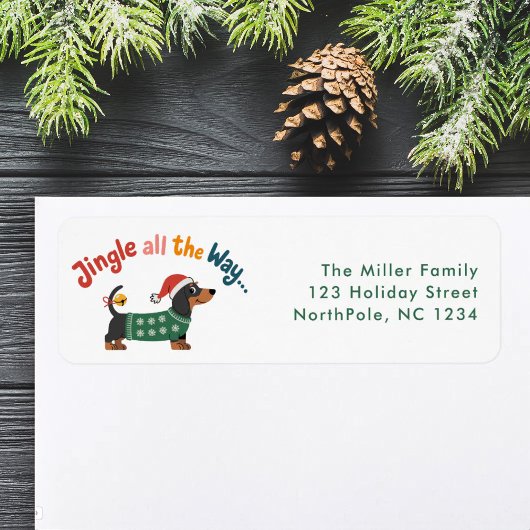 Étiquette Jingle All the Way – Cute Holiday Pet Gift & Mail