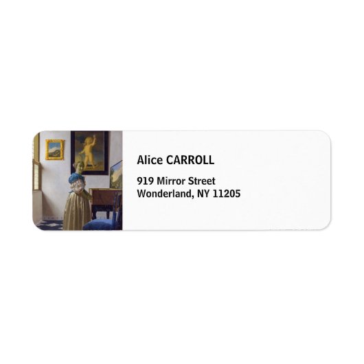 Étiquette Johannes Vermeer - Lady debout dans une virginale (Devant)