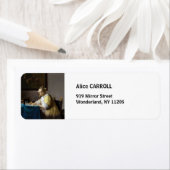 Étiquette Johannes Vermeer - Une dame écrit une lettre (En situation)