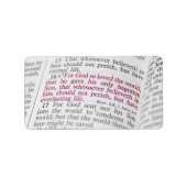 Étiquette John 3:16 (Devant)