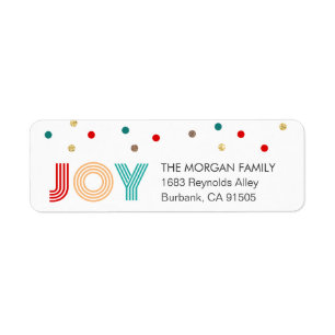 Étiquette JOIE Colorée JOIE Confetti Dots vacances