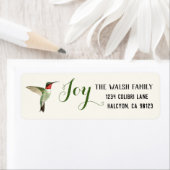 Étiquette Joie de Noël Colibri à gorge rubis (En situation)