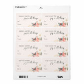 Étiquette Joie Florale Moderne En Toutes Choses Cadeau Recta (Feuille entière)