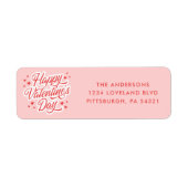 Étiquette Joie Saint Valentin Adresse de retour (Devant)