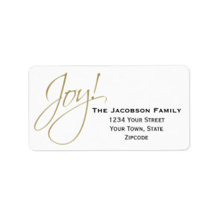 Étiquette Joie ! Simple White Holiday Christmas Return Adres