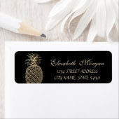 Étiquette Joli Ananas Noir Doré Féminin (En situation)
