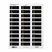 Étiquette Joli Ananas Noir Doré Féminin (Feuille entière)