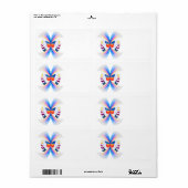 Étiquette joli arc-en-ciel papillon design (Feuille entière)