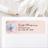 Étiquette Joli Arrière - plan rose et bleu (En situation)