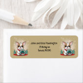 Étiquette Joli Bulldog Français pour le Nouvel An Adresse de (En situation)